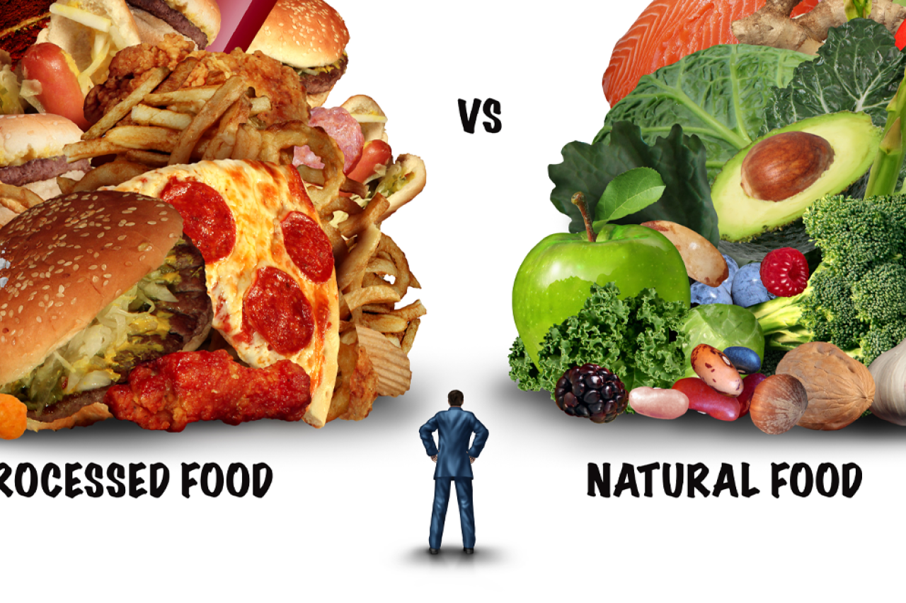 natural vs. processed foods diagram