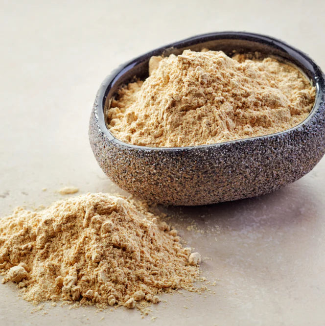slippery elm bark powder in a bowl